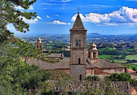bell tower in Penna San Giovanni Macerata